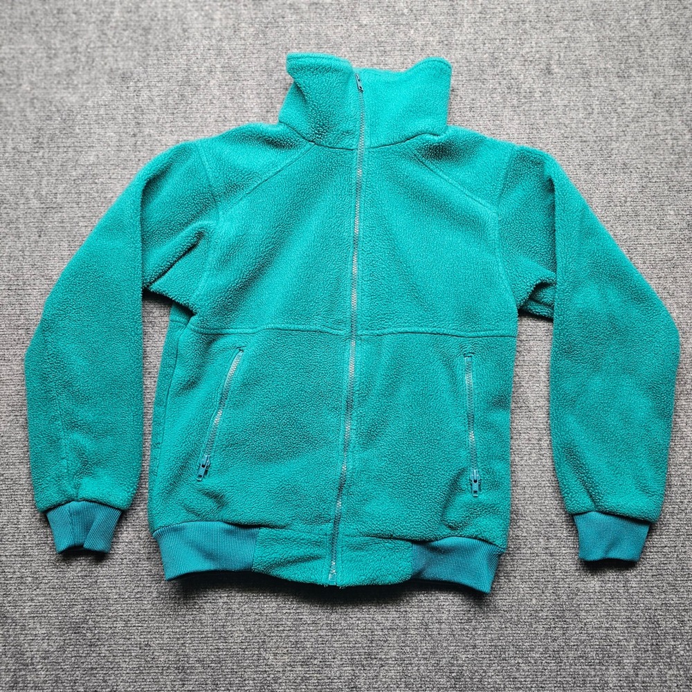Vintage REI Fleece Jacket Mens Small Teal Green Full Zip Made in USA Sherpa 90s